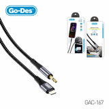 Go-Des Lightning to 3.5mm Aux Audio Cable 100CM Durable Braided Wire for iPhone Streaming and Music Use