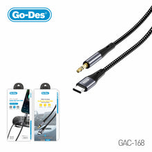 Cargar imagen en el visor de la galería, Go-Des Type-C to 3.5mm Aux Audio Cable 100CM Durable Braided Wire for Streaming and Music Use
