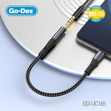 Cargar imagen en el visor de la galería, Go-Des TypeC to 3.5mm AUX Cable TPE Braided Hi-Fi Audio Cable for Music Calls Singing Streaming