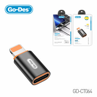 Go-Des Lightning Converter Adapter Compact PD Fast Charging Data Transfer Adapter for iPhone iPad