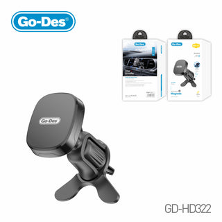 Go-Des Magnetic Air Vent Car Mount 360° Adjustable Compact Phone Holder with Secure Triangular Hook