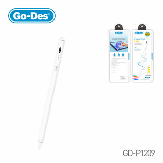 Go-Des Capacitive Pen Pressure Sensitive Stylus Magnetic Nib Detachable Tilt Writing Anti-Mis-Touch for Tablets Smartphones