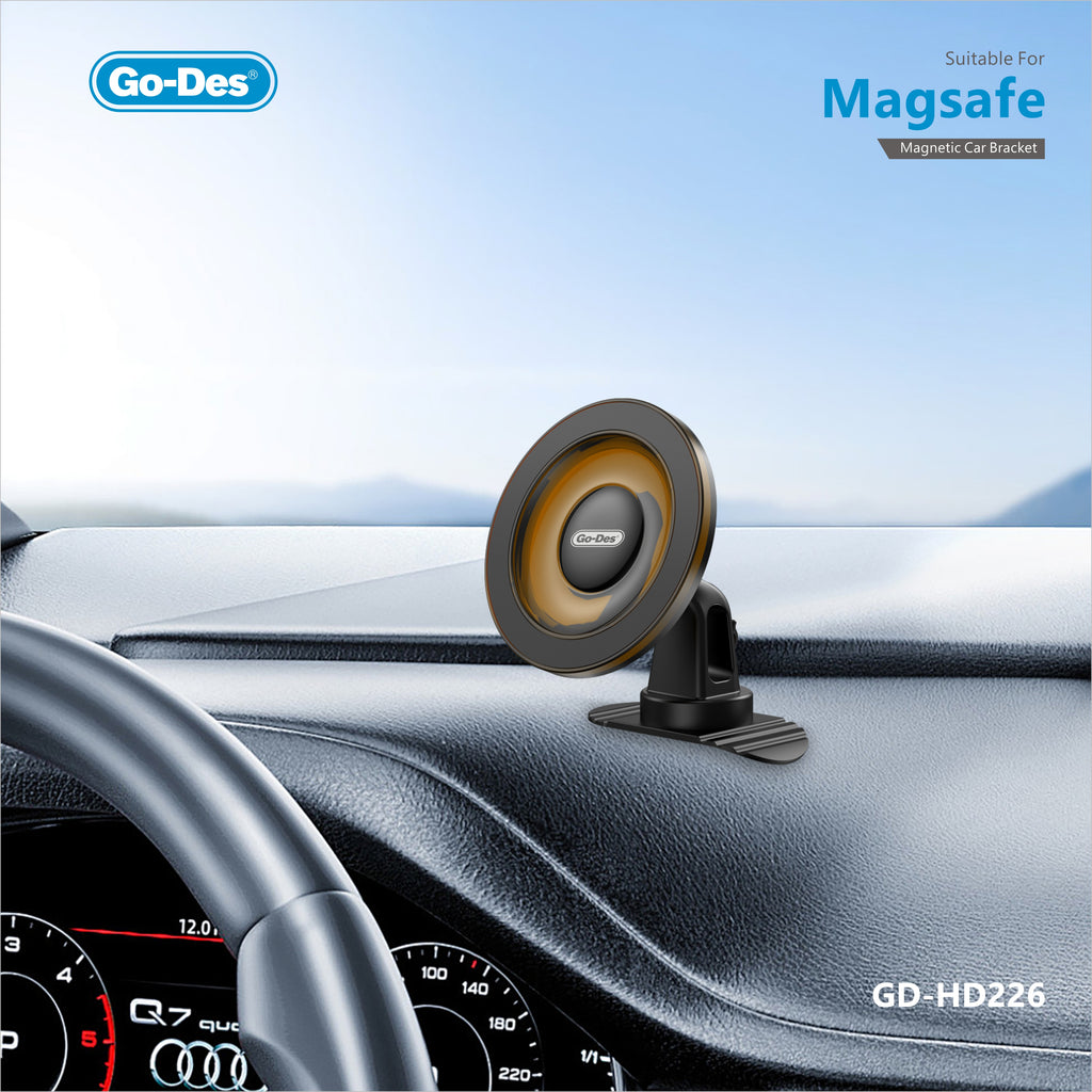 Go-Des Magnetic Car Bracket Sticker Base 360 Degree Rotation MagSafe Compatible Universal Phone Mount with Strong Adsorption for Car Dashboard Windshield