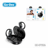 Go-Des Bone Conduction Wireless Ear Clip Headphones Bluetooth 5.4 Type-C Charging Open-Ear Sports Headset Long Battery Life