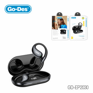 Go-Des Open Ear Bone Conduction Bluetooth Headphones Ear Clip Style Wireless HiFi Sound OWS Digital Display