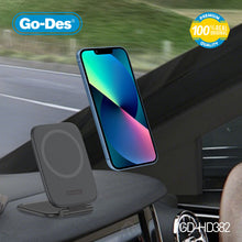 Загрузить изображение в программу просмотра галереи, Go-Des Double-Sided Magnetic Folding Phone Stand Mini Portable Adjustable Bracket Universal Smartphone Holder