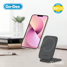 Загрузить изображение в программу просмотра галереи, Go-Des Double-Sided Magnetic Folding Phone Stand Mini Portable Adjustable Bracket Universal Smartphone Holder