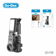 Load image into Gallery viewer, Go-Des Pan-Tilt Gimbal Stabilizer Tripod Selfie Stick with Fill Light Bluetooth Remote Anti-Shake Foldable Design