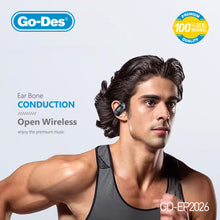 Charger l&#39;image dans la galerie, Go-Des Bone Conduction Wireless Ear Clip Headphones Bluetooth 5.4 Type-C Charging Open-Ear Sports Headset Long Battery Life