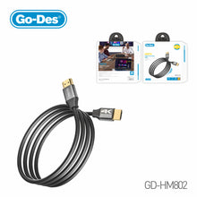 Charger l&#39;image dans la galerie, Go-Des 4K HDMI 2.0 Digital Cable 3D Ultra HD 3840*2160 Sync Audio Video Mirror Extended Display for TV Laptop Projector 3M