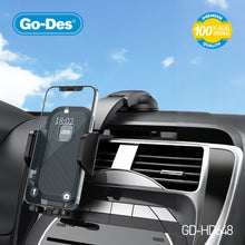 تحميل الصورة في عارض المعرض ، Go-Des Suction Cup Car Phone Holder Dashboard Windshield Mount Adjustable Arm Universal Bracket for Smartphone GPS Navigation
