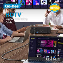 Charger l&#39;image dans la galerie, Go-Des 4K HDMI 2.0 Digital Cable 3D Ultra HD 3840*2160 Sync Audio Video Mirror Extended Display for TV Laptop Projector 3M