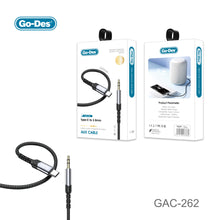تحميل الصورة في عارض المعرض ، Go-Des Type-C to 3.5mm Digital Audio Cable Nylon Braided Aux Adapter for Phone Laptop Speaker