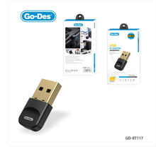 Cargar imagen en el visor de la galería, Go-Des USB Bluetooth 5.3 Adapter Wireless Dongle for PC Laptop Plug and Play 30m Transmission