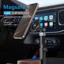 Загрузить изображение в программу просмотра галереи, Go-Des MagSafe Magnetic Car Cup Holder Mount with 360 Degree Rotation Retractable Base Adjustable Angle