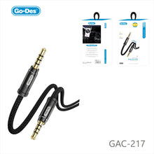 Load image into Gallery viewer, Go-Des 3.5mm Male to Male HiFi Gold-Plated Aux Audio Cable Nylon Braided 2M for Car Speaker Headphone Laptop
