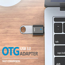 Load image into Gallery viewer, Go-Des USB-C to USB 3.0 OTG Male to Female Adapter with Warning Light Design Zinc Alloy Plug and Play for U Disk Mouse Keyboard Phone