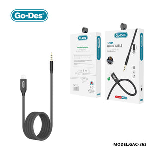 Go-Des Lightning to 3.5mm AUX Audio Cable with Nylon Braided Design and Hi-Fi Sound