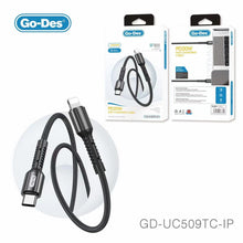 Load image into Gallery viewer, Go-Des USB Fast Charging Cable Aluminum Alloy Nylon Braided Type-C Micro Lightning to USB-A USB-C