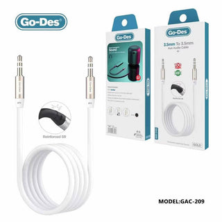 GAC-209  1meter /3FT 3.5MM كابل صوت AUX ذكر إلى ذكر كابل Go-Des للهاتف السيارة مكبر صوت MP4 سماعات كابلات صوت