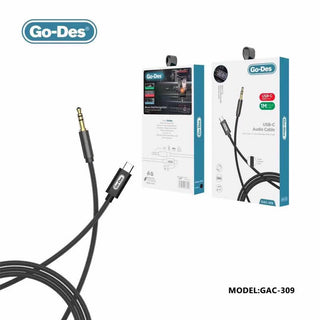GAC-309  ماركة Go-Des كابل ستيريو Type C من ذكر USB Type C إلى مقبس 3.5mm TRS AUX للصوت للهواتف