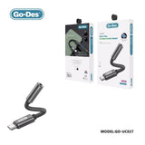 GD-UC027 Go-Des Type C Audio Adapter USB-C To DC 3.5MM Headphone Jack DAC Adatpers & Connectors For Ipad Samsung Xiaomi Vivo Oppo oneplus