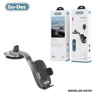 حامل هاتف ذكي عالمي Go-Des للتابلوه، قاعدي متلسكوب مع ذراع مفصلي للسيارة وللمكتب وللزجاج الأمامي