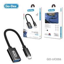 Load image into Gallery viewer, Go-Des Micro USB OTG Cable Nylon Braided Aluminum Alloy Plug &amp; Play Fast Data Transfer for Smartphones and Tablets