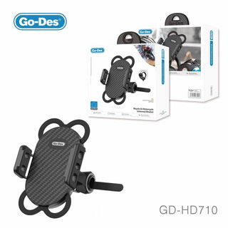 حامل هاتف دراجة Go-Des قابل للتعديل من السيليكون عالمي، حامل هاتف للدراجة/الدراجة النارية مع شريط سيليكون دوار 360 درجة، حامل للهاتف المحمول على مقود الدراجة