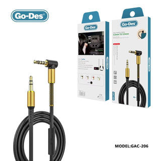 كابل صوت Go-Des من 3.5mm إلى 3.5mm لسماعة الرأس ومكبر الصوت خط AUX ذكر إلى ذكر مع ميكروفون وتحكم بالصوت لهواتف iPhone وSamsung للسيارة