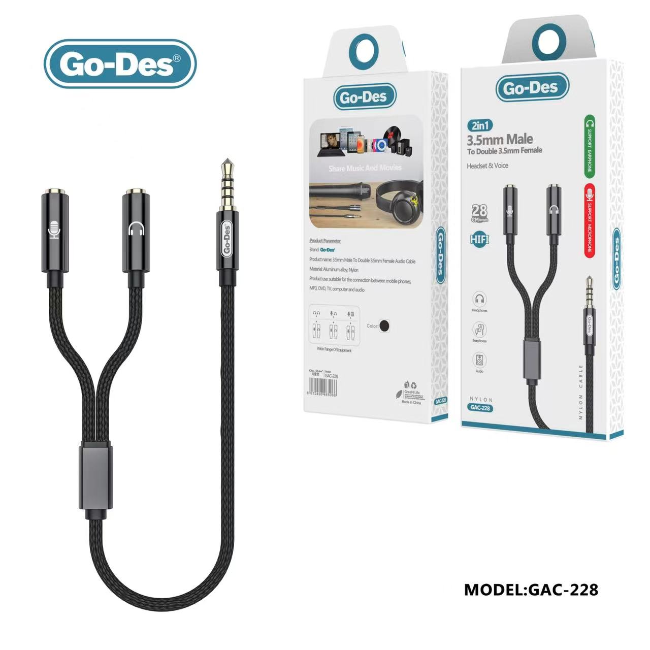 Audio cable with a 3.5mm male - male jack