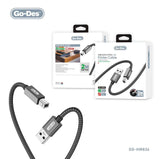 Go-Des For Epson HP Canon Cable USB 2.0 Type a to Male to Male Printer Cable Print 2m 6Ft Black Retail Package for fax machine