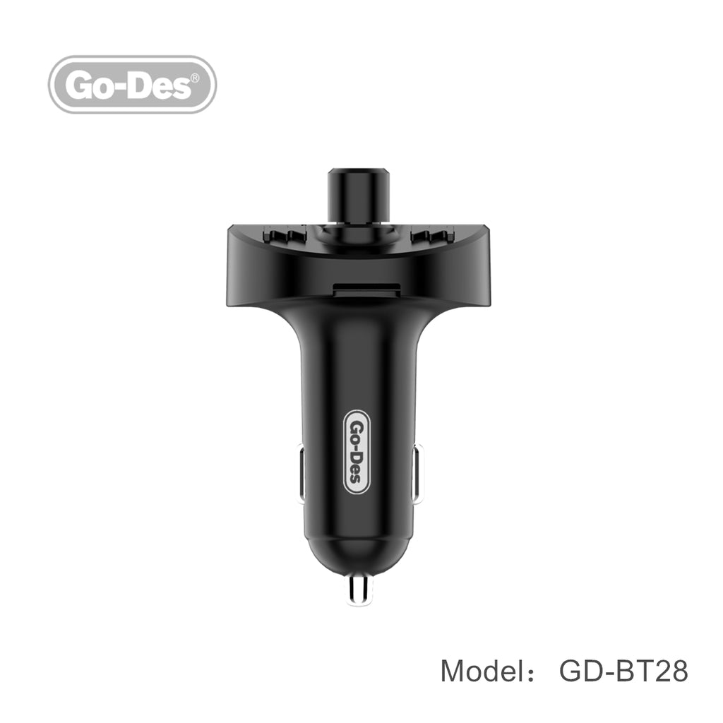 Go-Des 蓝牙 FM 车载发射器 DC5V 2.4A 快速充电器免提蓝牙车载套件适配器车载 MP3 播放器